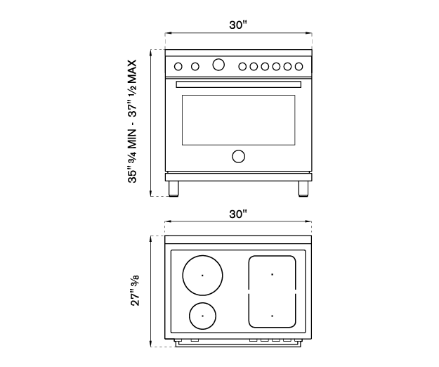 30 inch  Induction Range, 4 Heating Zones, Electric Oven | Bertazzoni